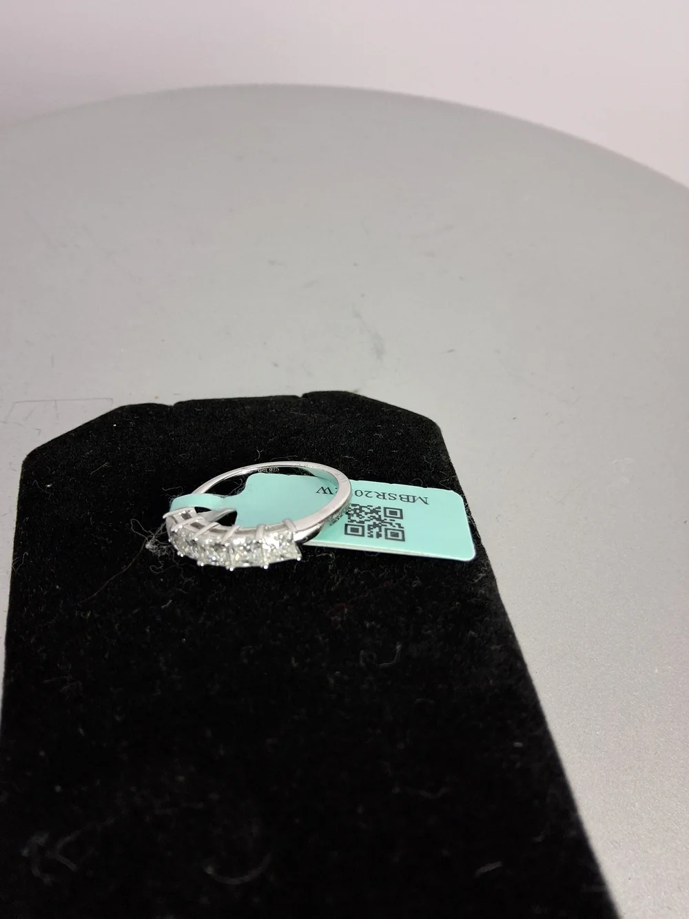 Women's 925 Sterling Silver Square Moissanite 2.10ctw VVSD Color Wedding  Band